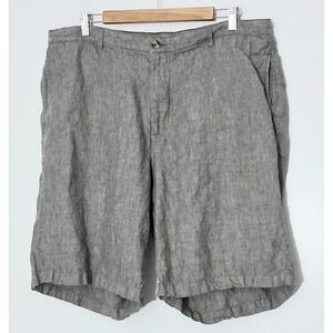 Madda Fella Key West Shorts  Men's Size 40 Gray 100% Linen Pockets Preowned